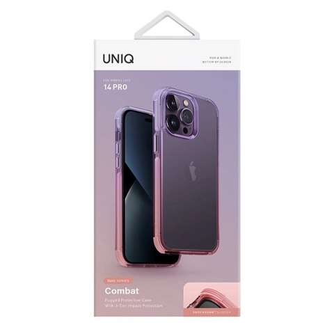 Etui Uniq Combat Duo na iPhone 14 Pro - liliowo-różowe