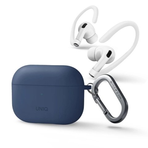 Etui Uniq Nexo na AirPods Pro 2 + haczyki na uszy - niebieskie Etui Uniq Nexo na AirPods Pro 2 + haczyki na uszy - niebieskie