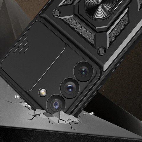Hybrid Armor Camshield etui do Samsung Galaxy A14 pancerny pokrowiec z osłoną na aparat czarne Hybrid Armor Camshield etui do Samsung Galaxy A14 pancerny pokrowiec z osłoną na aparat czarne