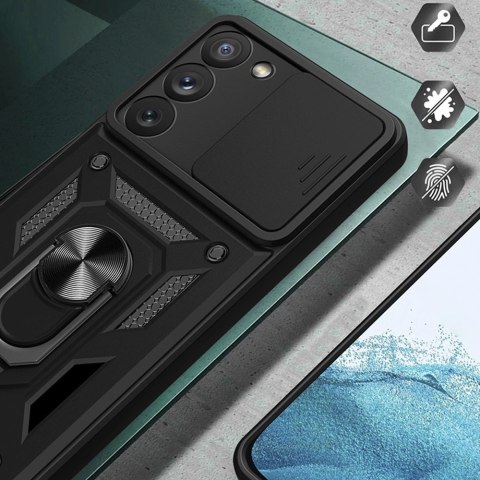 Hybrid Armor Camshield etui do Samsung Galaxy A14 pancerny pokrowiec z osłoną na aparat czarne Hybrid Armor Camshield etui do Samsung Galaxy A14 pancerny pokrowiec z osłoną na aparat czarne