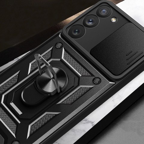 Hybrid Armor Camshield etui do Samsung Galaxy A14 pancerny pokrowiec z osłoną na aparat czarne Hybrid Armor Camshield etui do Samsung Galaxy A14 pancerny pokrowiec z osłoną na aparat czarne