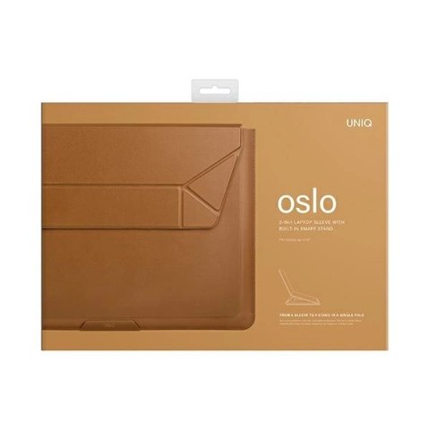 Pokrowiec UNIQ Oslo na laptopa 14" - brązowy