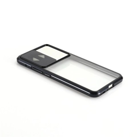Wozinsky Magnetic Cam Slider Case magnetyczne etui 360 na cały telefon szkło na ekran osłona na aparat Huawei P40 Lite 5G czarny