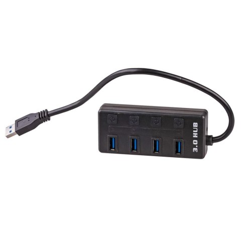 Akyga Hub USB AK-AD-33 aktywny USB A (m) / 4x USB A (f) wyłączniki ver. 3.0 15cm Akyga Hub USB AK-AD-33 aktywny USB A (m) / 4x USB A (f) wyłączniki ver. 3.0 15cm