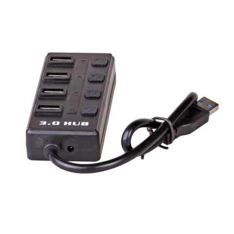 Akyga Hub USB AK-AD-33 aktywny USB A (m) / 4x USB A (f) wyłączniki ver. 3.0 15cm Akyga Hub USB AK-AD-33 aktywny USB A (m) / 4x USB A (f) wyłączniki ver. 3.0 15cm
