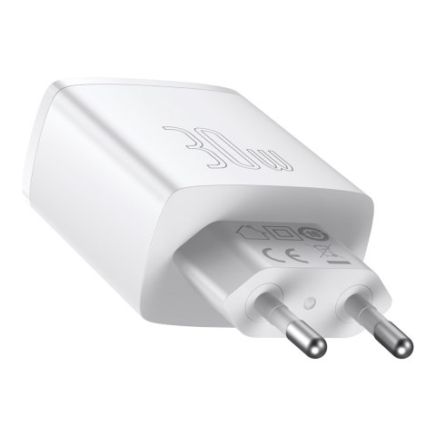 Baseus ładowarka sieciowa Compact PD 30W 1x USB-C 2x USB biała Baseus ładowarka sieciowa Compact PD 30W 1x USB-C 2x USB biała