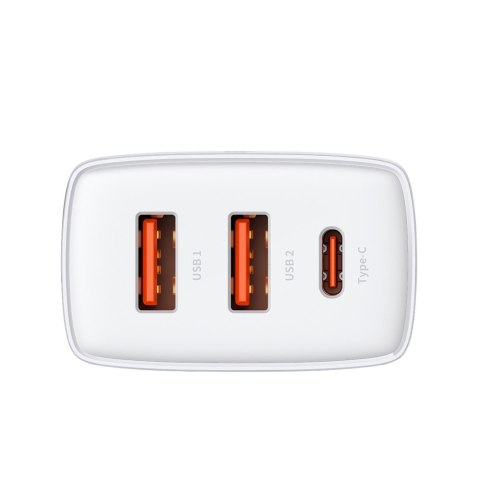 Baseus ładowarka sieciowa Compact PD 30W 1x USB-C 2x USB biała Baseus ładowarka sieciowa Compact PD 30W 1x USB-C 2x USB biała