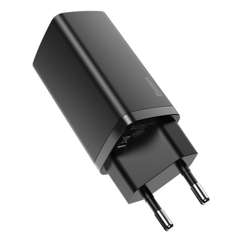 Baseus ładowarka sieciowa GaN2 Lite PD 65W 1x USB-C 1x USB czarna Baseus ładowarka sieciowa GaN2 Lite PD 65W 1x USB-C 1x USB czarna