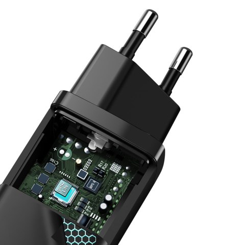 Baseus ładowarka sieciowa GaN2 Lite PD 65W 1x USB-C 1x USB czarna Baseus ładowarka sieciowa GaN2 Lite PD 65W 1x USB-C 1x USB czarna
