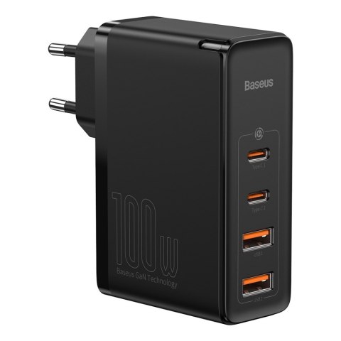 Baseus ładowarka sieciowa GaN2 Pro PD 100W 2x USB-C 2x USB czarna Baseus ładowarka sieciowa GaN2 Pro PD 100W 2x USB-C 2x USB czarna