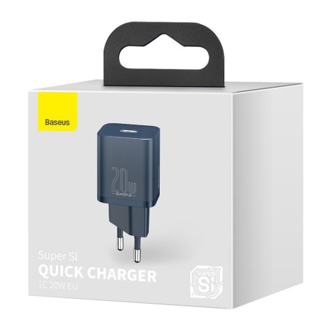 Baseus ładowarka sieciowa Super Si PD 20W 1x USB-C niebieska Baseus ładowarka sieciowa Super Si PD 20W 1x USB-C niebieska