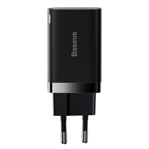 Baseus ładowarka sieciowa Super Si PD 30W 1x USB-C 1x USB czarna Baseus ładowarka sieciowa Super Si PD 30W 1x USB-C 1x USB czarna