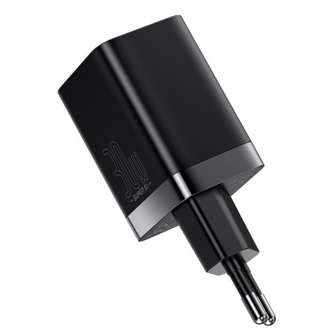 Baseus ładowarka sieciowa Super Si PD 30W 1x USB-C 1x USB czarna Baseus ładowarka sieciowa Super Si PD 30W 1x USB-C 1x USB czarna