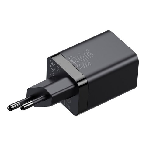 Baseus ładowarka sieciowa Super Si PD 30W 1x USB-C 1x USB czarna Baseus ładowarka sieciowa Super Si PD 30W 1x USB-C 1x USB czarna