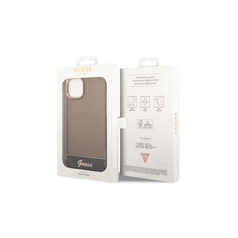 Guess nakładka do iPhone 14 6,1" GUHCP14SHGCOK czarna hardcase Translucent