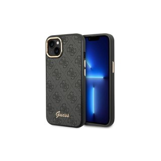Guess nakładka do iPhone 14 Plus 6,7" GUHCP14MHG4SHK czarna HC PC/TPU 4G PU Metal Outline Script