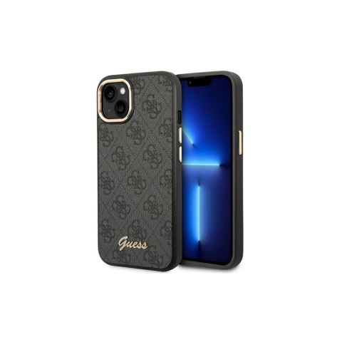 Guess nakładka do iPhone 14 Plus 6,7" GUHCP14MHG4SHK czarna HC PC/TPU 4G PU Metal Outline Script