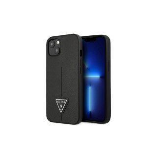 Guess nakładka do iPhone 14 Pro Max 6,7" GUHCP14XPSATLK czarna HC Saffiano PU Triangle