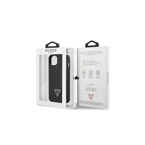 Guess nakładka do iPhone 14 Pro Max 6,7" GUHCP14XPSATLK czarna HC Saffiano PU Triangle Guess nakładka do iPhone 14 Pro Max 6,7" GUHCP14XPSATLK czarna HC Saffiano PU Triangle