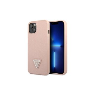Guess nakładka do iPhone 14 Pro Max 6,7" GUHCP14XPSATLP różowa HC Saffiano PU Triangle