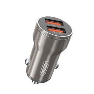 XO ładowarka samochodowa CC48 2x USB 2,4A szara + kabel USB-C