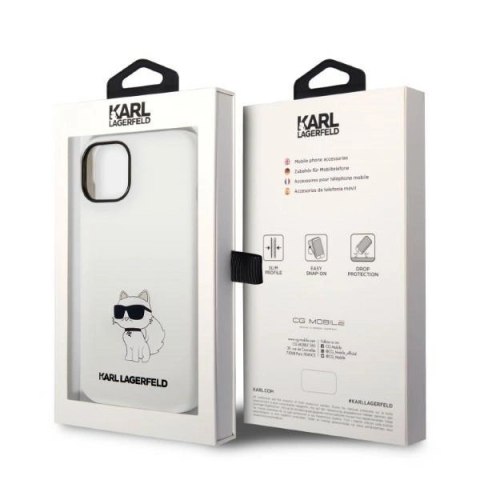 Etui Karl Lagerfeld Silicone Choupette MagSafe na iPhone 14 Plus - białe Etui Karl Lagerfeld Silicone Choupette MagSafe na iPhone 14 Plus - białe