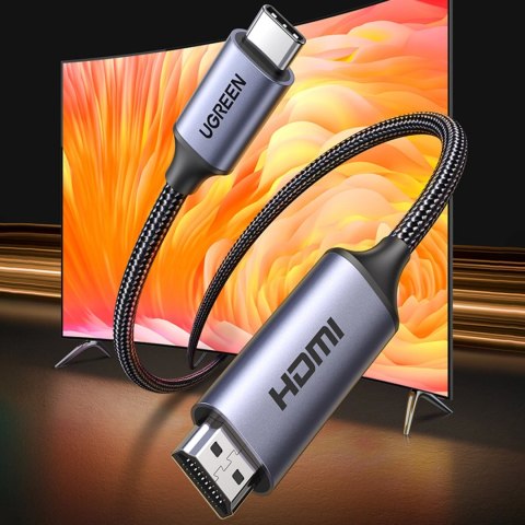 Kabel USB C - HDMI 2.1 8K 60Hz 1.5m Ugreen CM565 - szary Kabel USB C - HDMI 2.1 8K 60Hz 1.5m Ugreen CM565 - szary