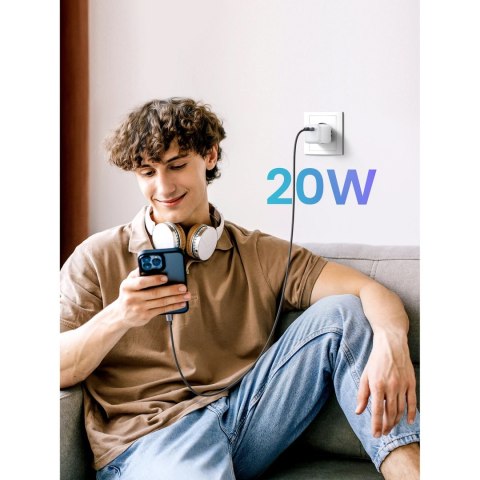 Ładowarka Ugreen Nexode mini CD318 15324 sieciowa GaN 20W USB-C PD 3.0 / QC 4.0 - biała Ładowarka Ugreen Nexode mini CD318 15324 sieciowa GaN 20W USB-C PD 3.0 / QC 4.0 - biała
