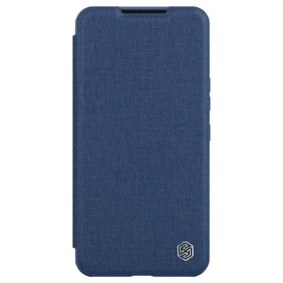 Nillkin Qin Cloth Pro Case etui Samsung Galaxy S23+ pokrowiec z klapką osłona na aparat niebieskie