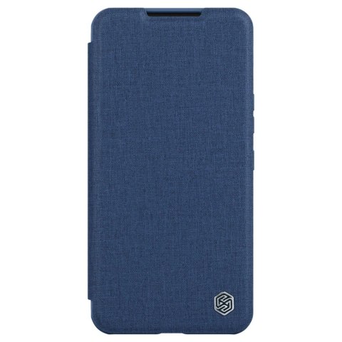 Nillkin Qin Cloth Pro Case etui Samsung Galaxy S23+ pokrowiec z klapką osłona na aparat niebieskie