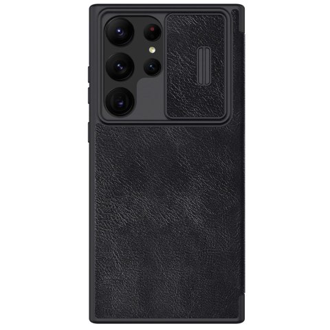Nillkin Qin Leather Pro Case etui Samsung Galaxy S23 Ultra pokrowiec z klapką osłona na aparat czarne Nillkin Qin Leather Pro Case etui Samsung Galaxy S23 Ultra pokrowiec z klapką osłona na aparat czarne