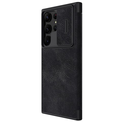 Nillkin Qin Leather Pro Case etui Samsung Galaxy S23 Ultra pokrowiec z klapką osłona na aparat czarne Nillkin Qin Leather Pro Case etui Samsung Galaxy S23 Ultra pokrowiec z klapką osłona na aparat czarne