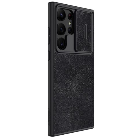 Nillkin Qin Leather Pro Case etui Samsung Galaxy S23 Ultra pokrowiec z klapką osłona na aparat czarne Nillkin Qin Leather Pro Case etui Samsung Galaxy S23 Ultra pokrowiec z klapką osłona na aparat czarne