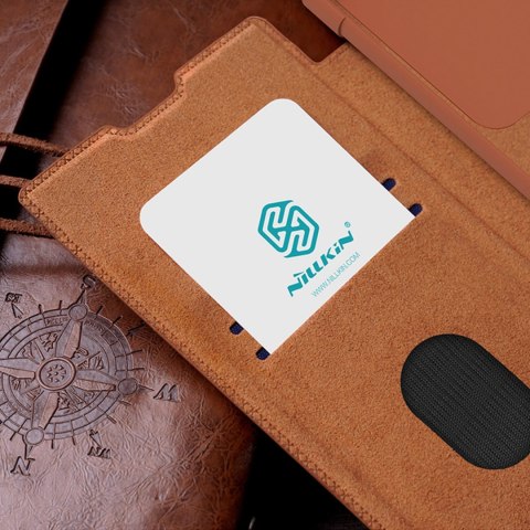 Nillkin Qin Leather Pro Case etui Samsung Galaxy S23 Ultra pokrowiec z klapką osłona na aparat czarne Nillkin Qin Leather Pro Case etui Samsung Galaxy S23 Ultra pokrowiec z klapką osłona na aparat czarne