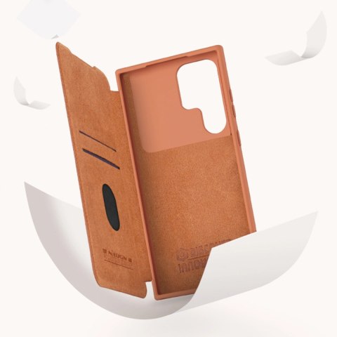 Nillkin Qin Leather Pro Case etui Samsung Galaxy S23 Ultra pokrowiec z klapką osłona na aparat czarne Nillkin Qin Leather Pro Case etui Samsung Galaxy S23 Ultra pokrowiec z klapką osłona na aparat czarne