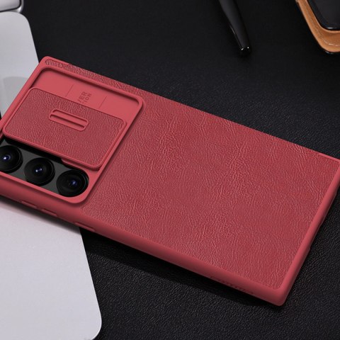 Nillkin Qin Leather Pro Case etui Samsung Galaxy S23 Ultra pokrowiec z klapką osłona na aparat czarne Nillkin Qin Leather Pro Case etui Samsung Galaxy S23 Ultra pokrowiec z klapką osłona na aparat czarne