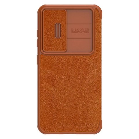 Nillkin Qin Leather Pro Case etui Samsung Galaxy S23+ pokrowiec z klapką osłona na aparat brązowe Nillkin Qin Leather Pro Case etui Samsung Galaxy S23+ pokrowiec z klapką osłona na aparat brązowe