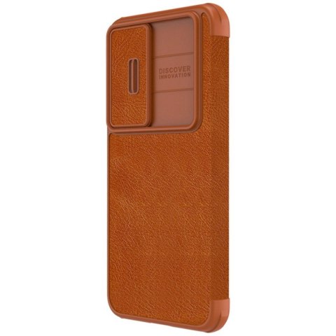 Nillkin Qin Leather Pro Case etui Samsung Galaxy S23+ pokrowiec z klapką osłona na aparat brązowe Nillkin Qin Leather Pro Case etui Samsung Galaxy S23+ pokrowiec z klapką osłona na aparat brązowe