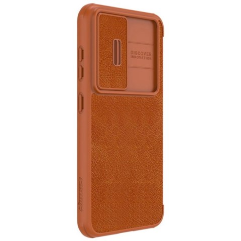 Nillkin Qin Leather Pro Case etui Samsung Galaxy S23+ pokrowiec z klapką osłona na aparat brązowe Nillkin Qin Leather Pro Case etui Samsung Galaxy S23+ pokrowiec z klapką osłona na aparat brązowe