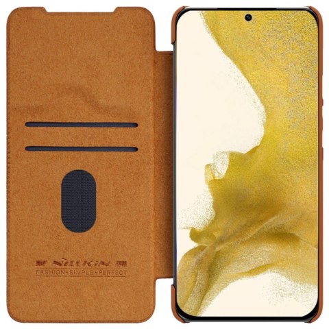 Nillkin Qin Leather Pro Case etui Samsung Galaxy S23+ pokrowiec z klapką osłona na aparat brązowe Nillkin Qin Leather Pro Case etui Samsung Galaxy S23+ pokrowiec z klapką osłona na aparat brązowe