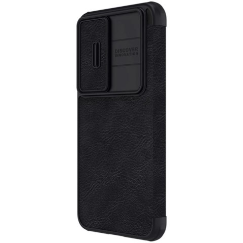 Nillkin Qin Leather Pro Case etui Samsung Galaxy S23+ pokrowiec z klapką osłona na aparat czarne Nillkin Qin Leather Pro Case etui Samsung Galaxy S23+ pokrowiec z klapką osłona na aparat czarne
