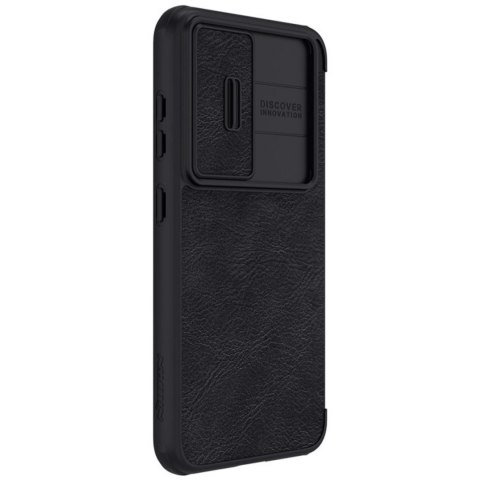 Nillkin Qin Leather Pro Case etui Samsung Galaxy S23+ pokrowiec z klapką osłona na aparat czarne Nillkin Qin Leather Pro Case etui Samsung Galaxy S23+ pokrowiec z klapką osłona na aparat czarne