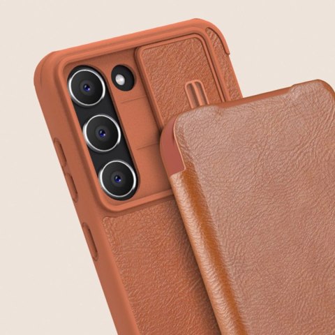 Nillkin Qin Leather Pro Case etui Samsung Galaxy S23+ pokrowiec z klapką osłona na aparat czarne Nillkin Qin Leather Pro Case etui Samsung Galaxy S23+ pokrowiec z klapką osłona na aparat czarne