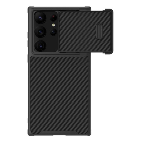 Nillkin Synthetic Fiber S Case etui Samsung Galaxy S23 Ultra pokrowiec osłona na aparat czarne Nillkin Synthetic Fiber S Case etui Samsung Galaxy S23 Ultra pokrowiec osłona na aparat czarne