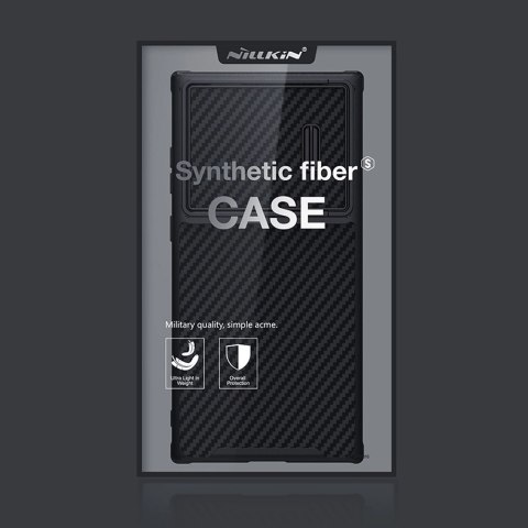Nillkin Synthetic Fiber S Case etui Samsung Galaxy S23 Ultra pokrowiec osłona na aparat czarne Nillkin Synthetic Fiber S Case etui Samsung Galaxy S23 Ultra pokrowiec osłona na aparat czarne