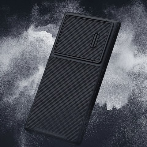 Nillkin Synthetic Fiber S Case etui Samsung Galaxy S23 Ultra pokrowiec osłona na aparat czarne Nillkin Synthetic Fiber S Case etui Samsung Galaxy S23 Ultra pokrowiec osłona na aparat czarne