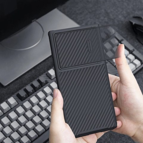 Nillkin Synthetic Fiber S Case etui Samsung Galaxy S23 Ultra pokrowiec osłona na aparat czarne Nillkin Synthetic Fiber S Case etui Samsung Galaxy S23 Ultra pokrowiec osłona na aparat czarne