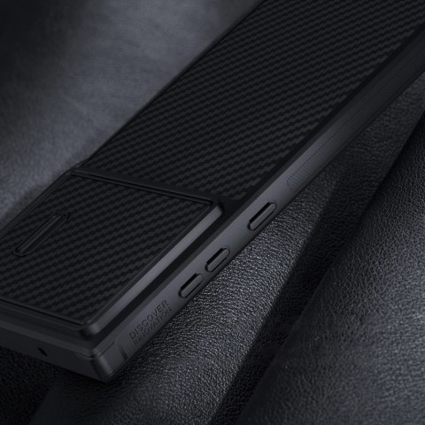 Nillkin Synthetic Fiber S Case etui Samsung Galaxy S23 Ultra pokrowiec osłona na aparat czarne Nillkin Synthetic Fiber S Case etui Samsung Galaxy S23 Ultra pokrowiec osłona na aparat czarne