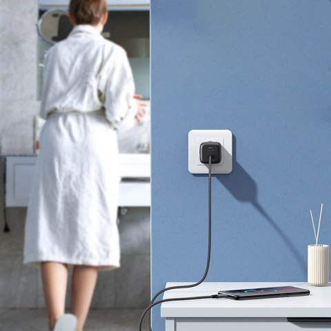 Szybka ładowarka GaN 2 x USB-C 45W QC PD Ugreen CD294 - szara