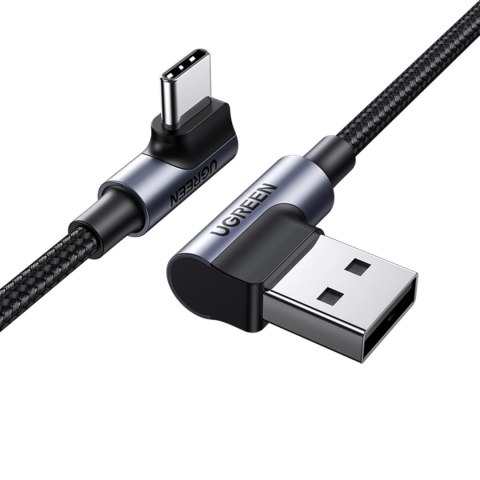 Ugreen kabel kątowy 90° USB C - USB 2.0 480Mb/s 3A 3m czarny (US176) Ugreen kabel kątowy 90° USB C - USB 2.0 480Mb/s 3A 3m czarny (US176)